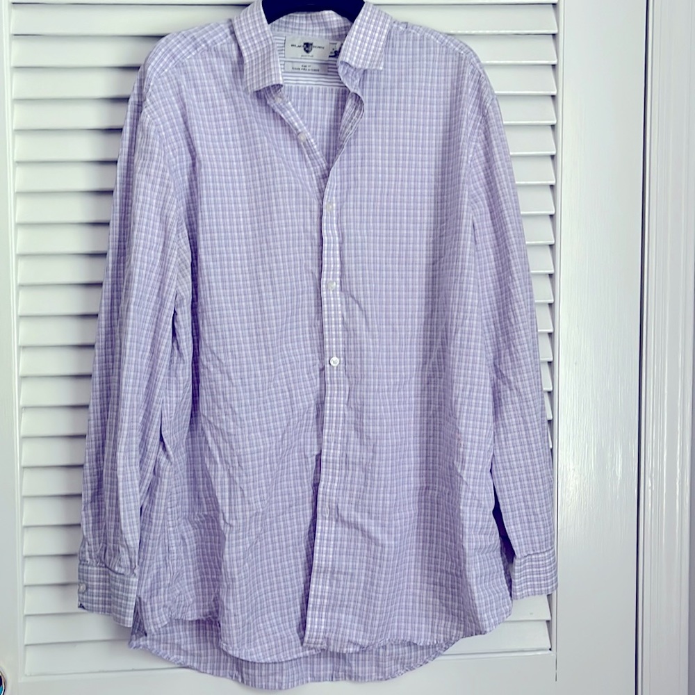 Black Brown 1826 Slim Fit Button Down Dress Shirt 18 34/35